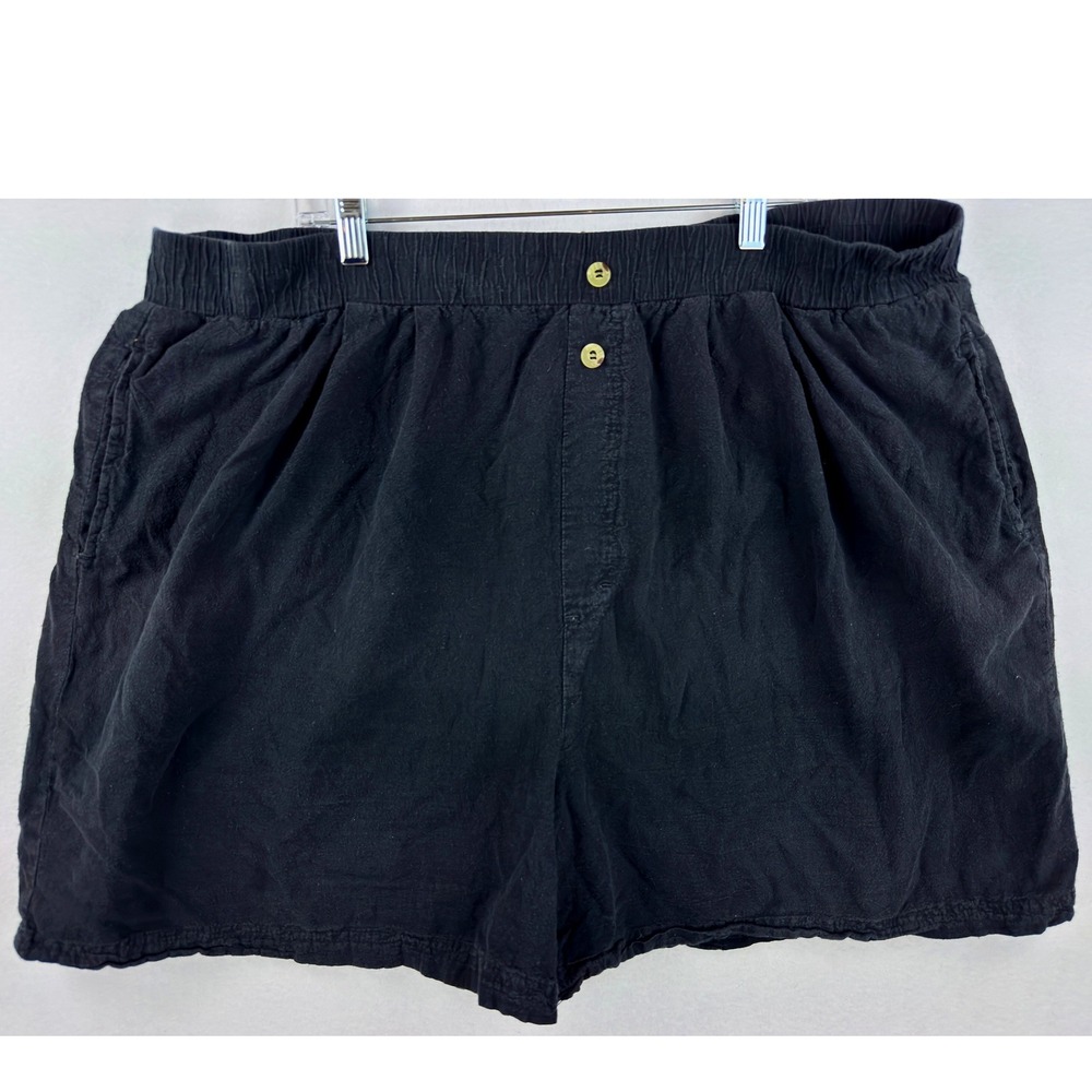 Stefano‎ International Womens Plus Shorts 26 28 Black Cotton Elastic Waist